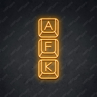 'Away From Keyboard' Neon Sign 45cm (1.5ft) / Orange / LED by Neon Icons